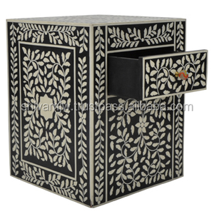 Metier New Arrival Wholesale Factory Supply Cheap Fancy Modern Decorative Teak-<b>Wood</b> <b>Vintage</b> Square Shape <b>Stool</b> with Drawers - Product Image 1