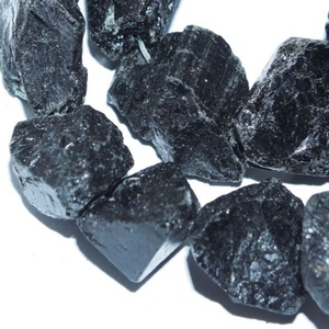 Nugget de turmalina negra, cuentas rugosas sueltas de forma libre, al por mayor - Product Image 2