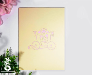 Vente en gros de cartes d'invitation de mariage 3D découpées au laser de couleur marine chariot pop-up en papier pour l'artisanat de la Saint-Valentin - Product Image 6