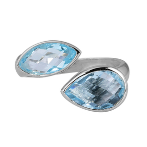 natural blue topaz gemstone 925 <b>sterling</b> <b>silver</b> <b>adjustable</b> <b>ring</b> - Product Image 1