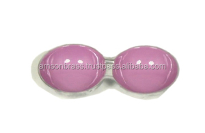 Plat de service en métal Design décoratif Plateau en métal Plat de service en émail vert fini Décoration de mariage et de Noël - Product Image 3