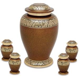 Custom Engraved American Style Brown Cremation Urn Adult Solid Brass Eco-Friendly Large Funeral Supplies <b>for</b> Human <b>Ashes</b> - Product Image 1