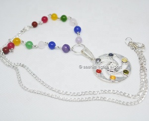 Handmade Latest Healing Metal Pendant Necklace with <b>Crystal</b> Chakra Gemstone Mascot Semi-Precious Stone <b>Craft</b> Chain - Product Image 1
