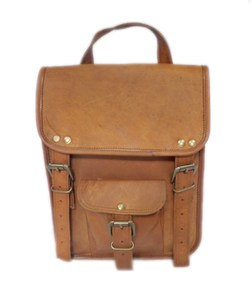 Mochila universitaria para ordenador portátil de viaje de Color marrón de cuero genuino 100%, bolso de hombro con bolsillo y muchas hebillas para hombres y mujeres, regalos personalizados - Product Image 6