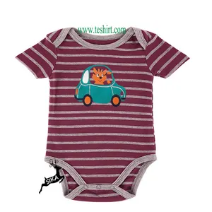 Lo shopping on-line tinto in filo di cotone del bambino capretti del manicotto del bicchierino del pagliaccetto della tuta vestiti del bambino gots certificato di bambù cotone on-line