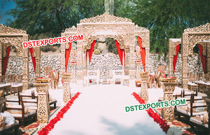 Mariage sur le thème du Rajasthan Mandap mariage indien traditionnel Mandap mariage indien Mandap décorations décor de qualité supérieure Canada - Product Image 3