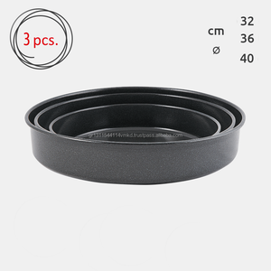 Enamel Round Roasting <b>Baking</b> Tray <b>set</b> of of 3 32-40cm suitable for Oven - non-stick Cookware - Product Image 1