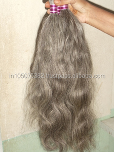 Unprocessed Indian bulk grey straight hair from India for factory prices - Product Image 2