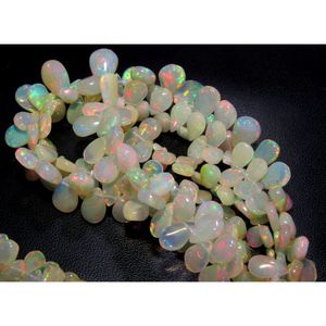 Cuentas de piedras preciosas naturales con forma de pera de fuego múltiple suave de ópalo Etíope para la fabricación de joyas de calidad increíble - Product Image 5