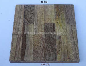 Dessous de verre en mosaïque en bois de manguier fait à la main disponible dans d'autres finitions pour le café ou la vaisselle en verre de table en bois - Product Image 2