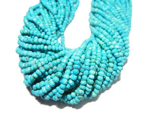 Turquesa 3,5-4mm facetado Rondelle Bead 13 pulgadas hilo largo - Product Image 1