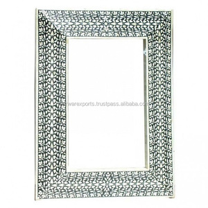 Marco de Espejo Antiguo para Sala de Estar con Incrustaciones de Hueso en Madera Sólida de Calidad Superior - Product Image 5