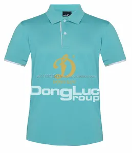 新设计速干衬衫蓝色无扣高尔夫衬衫男士马球男士衬衫