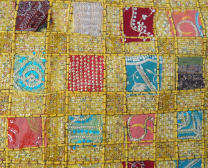 นักวิ่งตกแต่งโต๊ะ,ผ้าฝ้ายส่าหรีทำด้วยมือสไตล์อินเดีย - Product Image 2