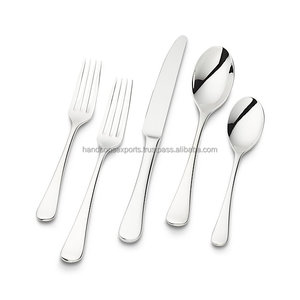 Cubertería de acero inoxidable de lujo de plata conjunto de cubiertos cena almuerzo cucharas tenedor cuchillo cubertería de acero inoxidable de alta calidad - Product Image 3