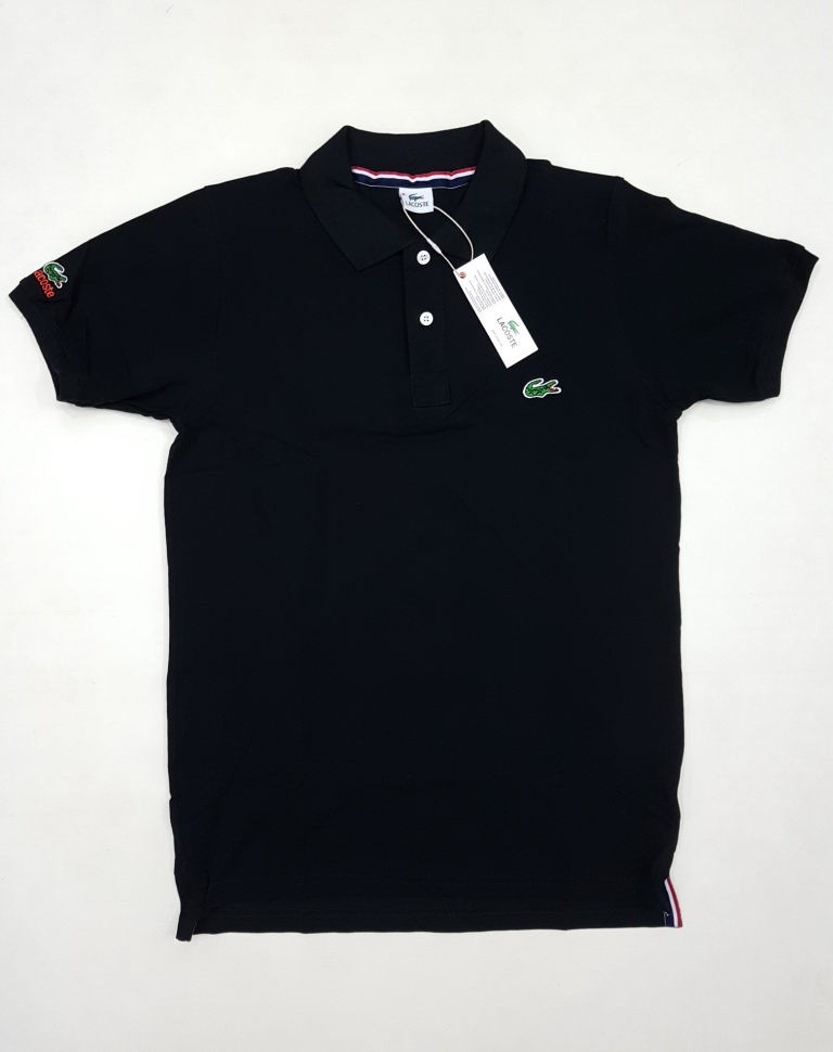 Бангладеш одежда Stocklot /Shipment Cancel/излишки Мужская Высокое качество Мужская черная футболка-поло с логотипом на левой части груди