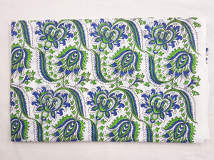 Jaipuri Curtains Fabric Quilting Indian Hand Block Print Fabric Cotton Natural Hand Made Wooden Fabric SSTH011 - Product Image 2