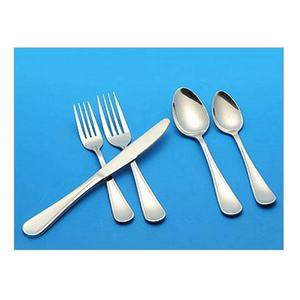 Juego de cubiertos de metal con acabado plateado que incluye cuchillo, cuchara, tenedor, juego de cubiertos hechos a mano de alta calidad a un precio razonable - Product Image 3