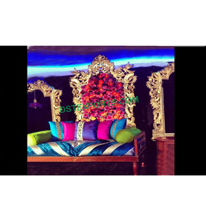 Dernier mariage Panneau en fibre sculpté doré Nouveau design Cadre de style temple de mariage Dernier fabricant de cadre de mariage Australie - Product Image 1