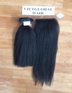 Extensions de cheveux Remy vietnamiens et cambodgiens faisceaux de trame de peau droite avec fermeture - Product Image 6