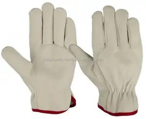 Gants de conduite anti-coupure pour hommes en cuir combiné à doigts entiers pratiques et protecteurs - Product Image 1