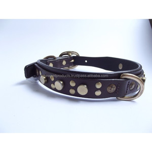 High Quality Custom Heavy Leather Dog <b>Collars</b> Luxury Style with Brand Logo Wholesale Manufacturing Price - Product Image 5