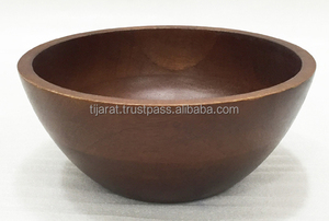 Eco-friendly Handmade Aluminum and <b>Wood</b> <b>Bowl</b> with Designer Deer Handle Luxury Stocked <b>Fruit</b> Display Dish Footed Wooden <b>Bowl</b> - Product Image 2