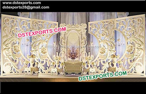 Pannelli in stile vittoriano per matrimonio con fondale in stile fiore intagliato pesante grandi pannelli in fibra per decorazioni nuziali - Product Image 3