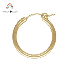 GFH003 Wholesale simple  earrings14k gold filled hoop earrings