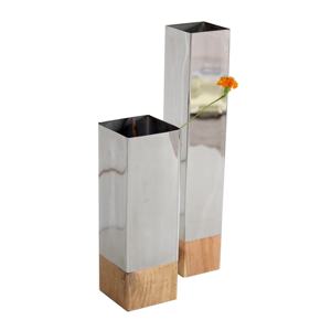 Saishwari TV0003 grand support fleur Vase boîte forme teck noir manguier bois acier inoxydable fait à la main Style Antique nouveauté cadeaux - Product Image 1