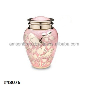 Sky Blue Enamel Printed Finished Decorative Urn New Arrival Butterfly Metal Cremation Urn Handmade Cremation Urns - Product Image 2