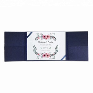 Carte d'invitation monogramme en soie thaïlandaise, livraison gratuite - Product Image 2