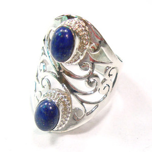 Silver Ring Lapis Ring Indian Silver Jewelry Wholesale - Product Image 2