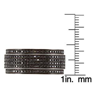 2.00 <span class=keywords><strong>Carat</strong></span> Natural Black Diamond Metade Eternidade Banda Anel para Homens 14k Ouro Branco diamante Anel de Noivado homens anel de diamante preto