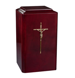 Urna de cremación con acabado antiguo, madera de alta calidad, con Cruz - Product Image 1
