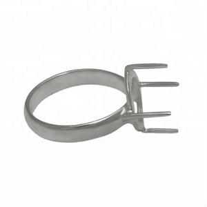 Conjunto de puntas de forma ovalada sólido. Anillo de Plata de Ley 925 para encontrar piedra lista anillo de moda joyería al por mayor CASA DE PLATA - Product Image 4