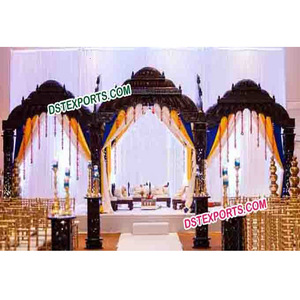 Escenario de boda indio antiguo, conjunto de escenario de madera para boda - Product Image 1