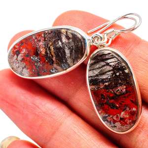 Pendientes de piedras preciosas de jaspe de ágata de encaje loco de Plata de Ley 925 hechos a mano para regalo de aniversario ODM OEM proveedor mayorista - Product Image 2