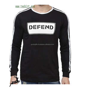 OEM de manga larga liso Jersey algodón viscosa mezcla camiseta de talla grande venta en línea al por mayor barato cortar y coser camiseta en blanco - Product Image 1