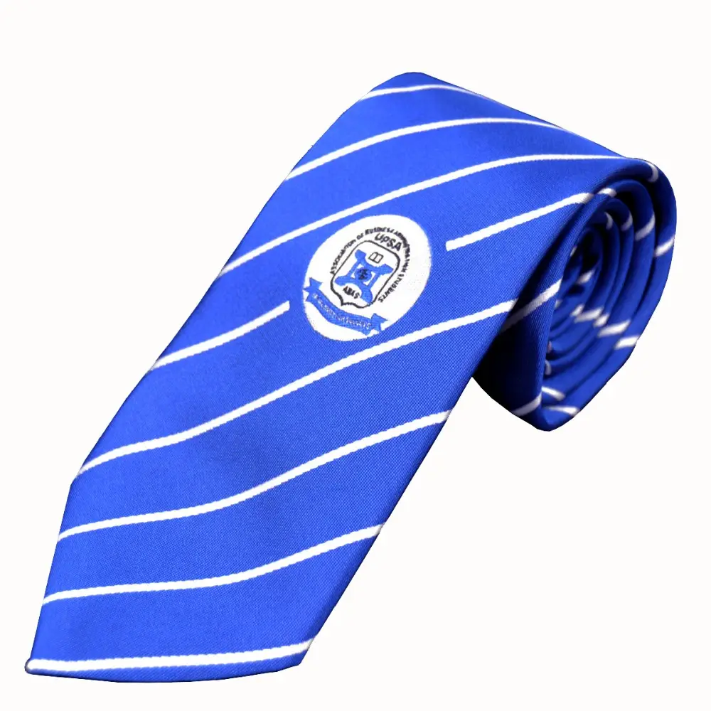 Высококачественная школьная форма в полоску на заказ с логотипом, галстук из полиэстера для мужчин