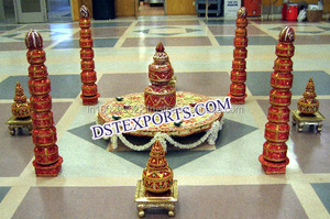 Mandap de mariage hindou moderne, pots en acier design Choris pour les événements de mariage indiens - Product Image 3