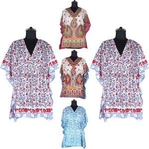 Summer Short <b>Kaftan</b> 2025 Latest Design Fashion Casual Women Dress Anokhi Caftan Maxi Dress Floral Block Print Loungewear Anokhi - Product Image 1