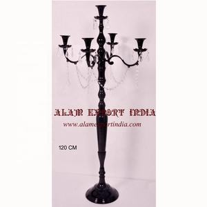 Dernier candélabre noir moderne argent fini fleur décoration bol assiette prix de vente entier nouveau bougeoir moderne - Product Image 5