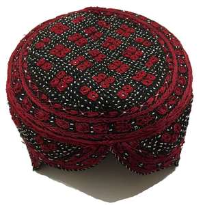 Luz negra peso Saeedabad Rumaali Jamali tapa Hazar Dana Color negro Rumaali Sindhi Topi Pakistán negro Ratto Dero Sindh - Product Image 2