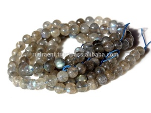 Perles en vrac de Labradorite de qualité supérieure 6mm, irisées, cirées/encollées, pierres précieuses minérales, cristaux de guérison, nuances de gris, tiers - Product Image 3