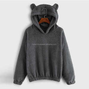 KFHW07เสื้อมีฮู้ดแบบสวมหัวสำหรับผู้หญิงเสื้อผ้าคอตตอนผ้าฟลีซ100% อบอุ่นมีสไตล์ใส่ในยิมใส่สบายแฟชั่นฤดูหนาว - Product Image 3