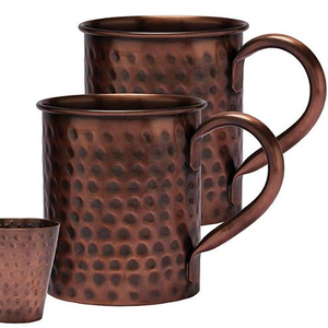 Tasses en cuivre droites antiques pour une boisson saine - Product Image 1