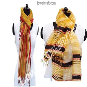 Lowellcraft oem customized lowellcraft handloom italian excellent silk woven scarf bound sarong pareo