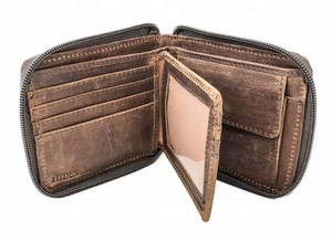 Mens Genuine Leather Zip <b>Wallet</b> Vintage RFID Bifold <b>Card</b> <b>Holder</b> Organizer Purse Wholesale Vintage Genuine Leather Mens <b>Wallet</b> - Product Image 2