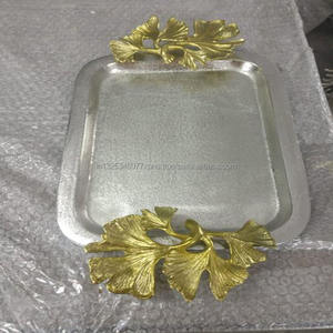 Round Mirror <b>Tray</b> Mirror Base <b>Tray</b> With Metal Handle - Product Image 3